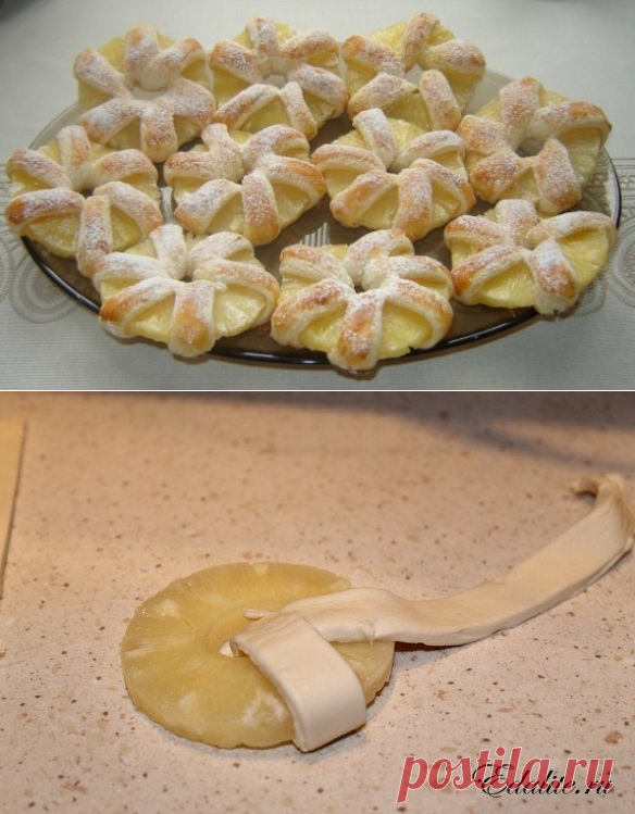 Торт с печеньем с ананасом
