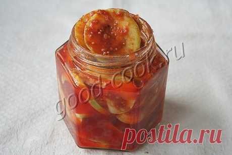 кабачки закусочные в томатном маринаде. Рецепт приготовления