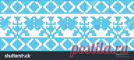 Embroidered Crossstitch Ornament National Pattern Perfect Vectores En Stock 558341317 - Shutterstock