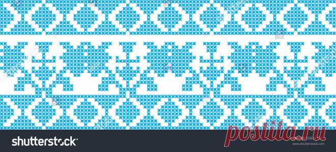 Embroidered Crossstitch Ornament National Pattern Perfect Vectores En Stock 558341317 - Shutterstock
