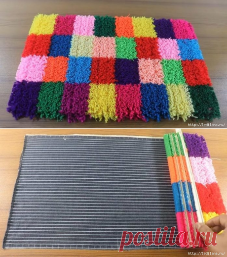 Красивый коврик из пряжи без усилий!