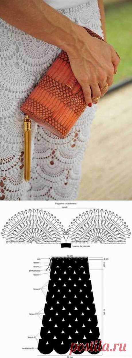 Длинная ажурная юбка (крючок).