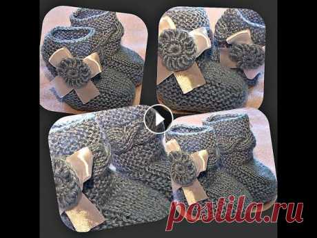 пинетки для новорожденных, вязание спицами - booties for newborns, knitting вам потребуется: 50 гр пряжи, спицы № 2- 2,5 , белая атласная лента. Терпения вам и ровных петелек!! Подписывайтесь на канал Ставьте лайки Оставляйте ...