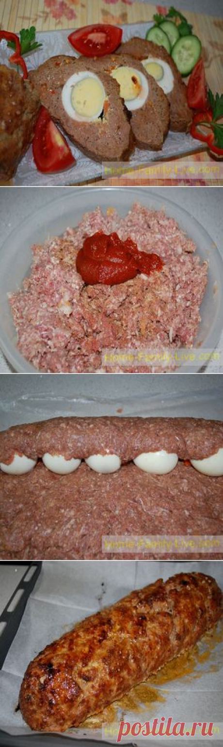 Мясной рулет с яйцом - Кулинарные рецепты