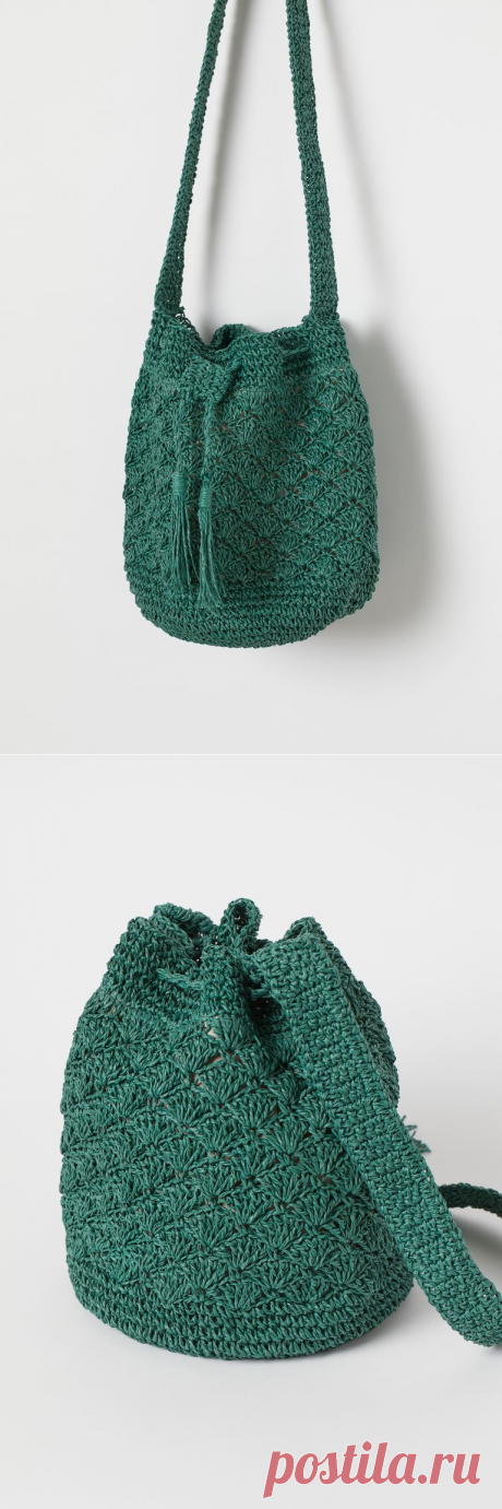 Сумка-торба из соломки - Зеленый - Женщины | H&M RU
