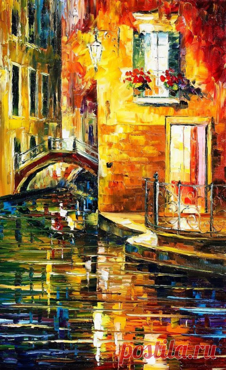 Secrets Of Venice — PALETTE KNIFE Cityscape Modern Wall Art Deco Oil Painting On…