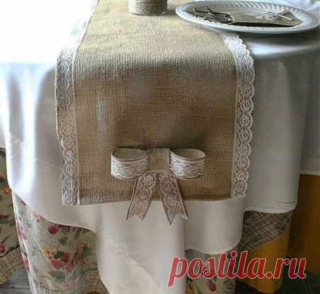 Домашний декор из мешковины.