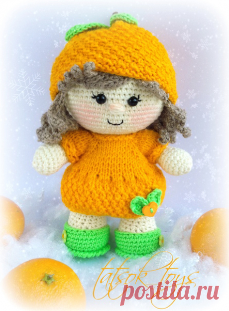 PDF Пупс - малышка Мандаринка. FREE amigurumi crochet pattern. Бесплатный мастер-класс, схема и описание для вязания игрушки амигуруми крючком. Вяжем игрушки своими руками! Куколка, кукла, doll, puppet, puppe, marioneta, fantoche. #амигуруми #amigurumi #amigurumidoll #amigurumipattern #freepattern #freecrochetpatterns #crochetpattern #crochetdoll #crochettutorial #patternsforcrochet #вязание #вязаниекрючком #handmadedoll #рукоделие #ручнаяработа #pattern #tutorial #häkeln #amigurumis #dolls