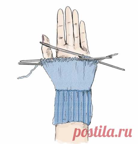 Вязание варежек с клином большого пальца - схема вязания спицами. Вяжем Техника вязания на Verena.ru