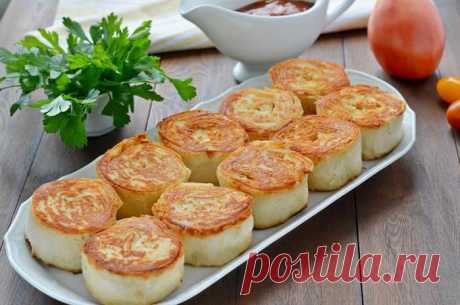 РУЛЕТИКИ ИЗ ЛАВАША С КУРИЦЕЙ И СЫРОМ