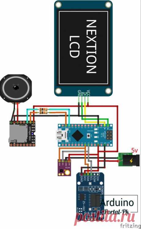 Самодельные часы - плеер на Arduino с сенсорным дисплеем Nextion.