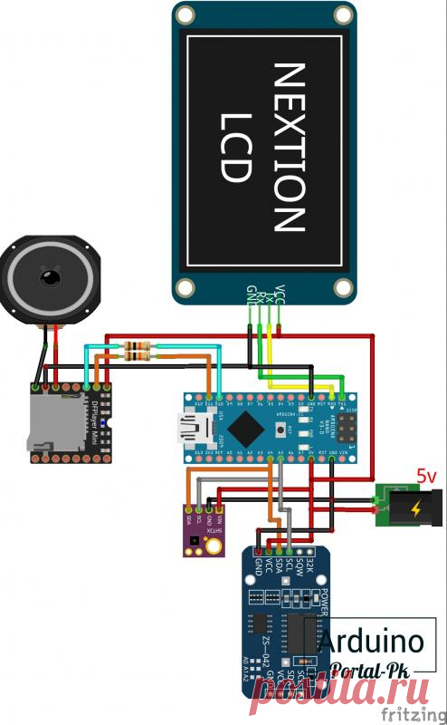 Самодельные часы - плеер на Arduino с сенсорным дисплеем Nextion.