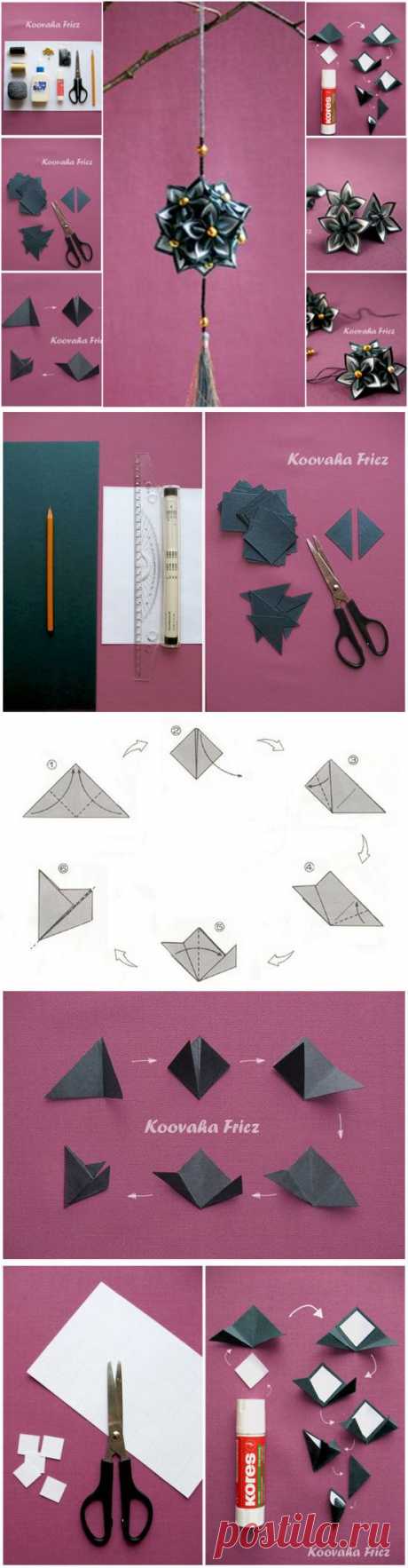 How to DIY Easy Origami Paper Flower Ball | www.FabArtDIY.com