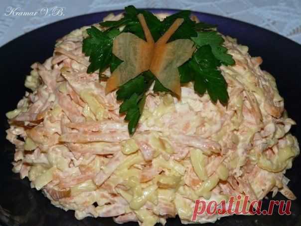МОРКОВНЫЙ САЛАТ с сыром и чесноком | Поваренный сайт
