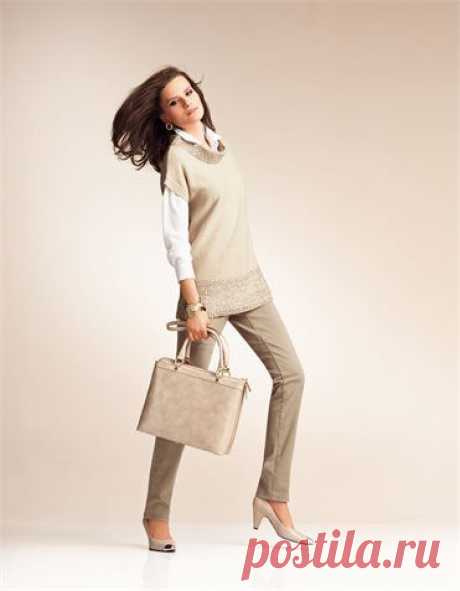 Узкие женские джинсы в песочного цвета - светло-коричневый - в Мадлен моды Интернет-магазин
