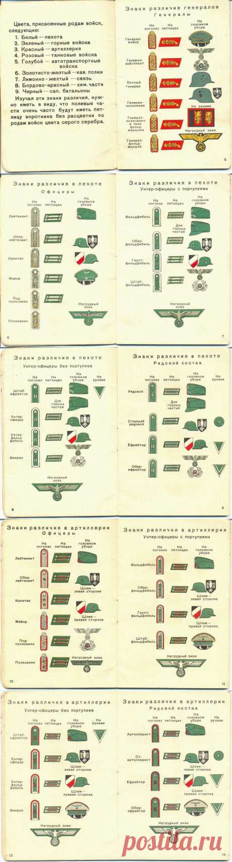 Какие знаки различия были у немецкой армии в 1941 году | Разно Всяко