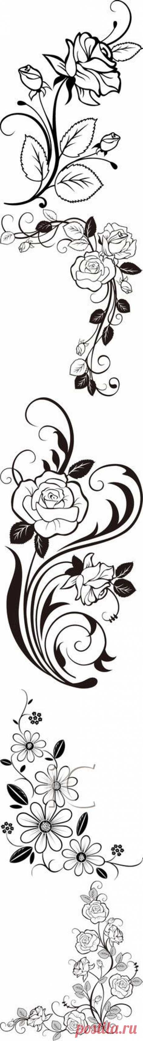 Rose Vine *vector* | stencil / schabloner | Rose, Rose Stencil and Vines