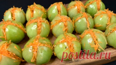 Еда, я тебя омномном! | Маринованные зелёные помидоры фаршированные овощами: аппетитная и невероятно вкусная заготовка на зиму (и готовится просто-просто)