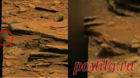 На Марсе живут рептилоиды? На одном из снимков марсохода видно что-то вроде машущей в объектив «руки пришельца»