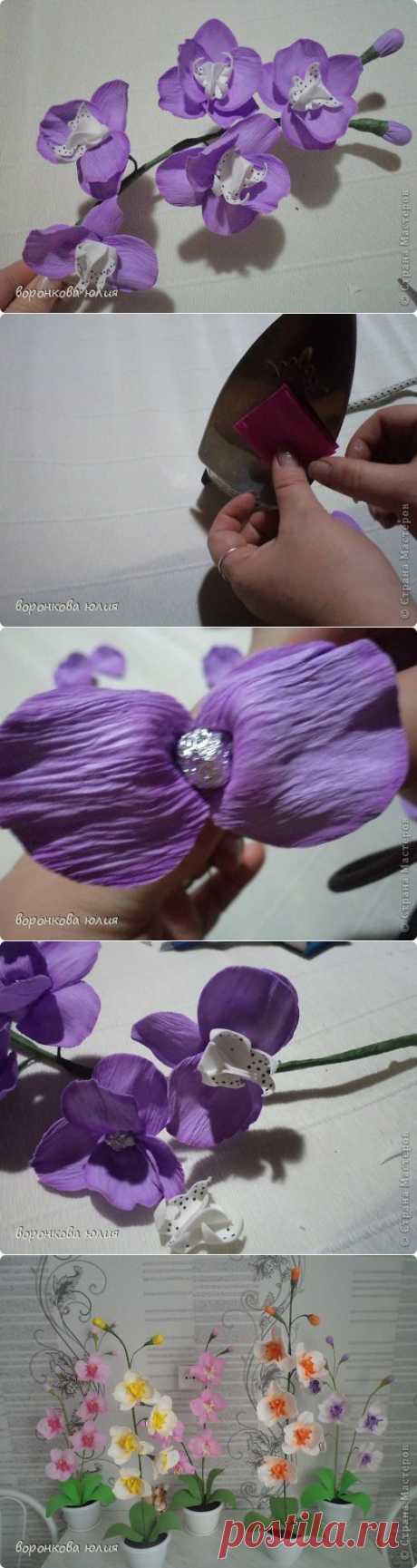 цветок орхидеи из фома, и как придать структуру листку без молда .м.к. | Страна Мастеров