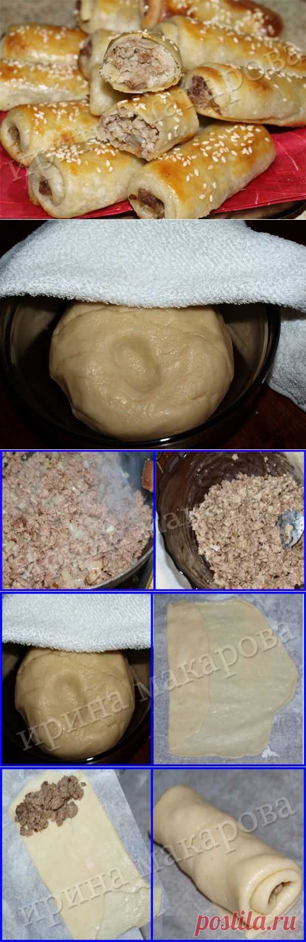 ТРУБОЧКИ ИЗ ЗАВАРНОГО ТЕСТА С МЯСНОЙ НАЧИНКОЙ..