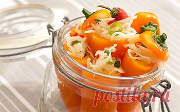 Перц, фаршированный капустой