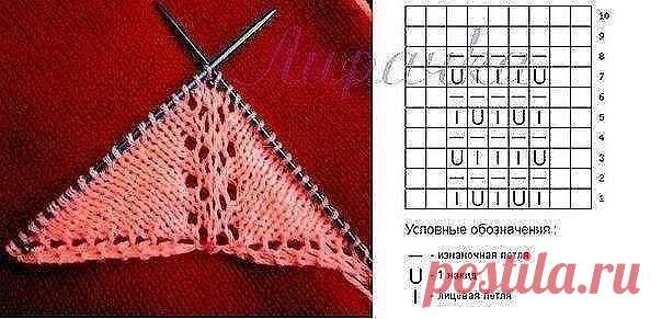 Вязание центральной петли в шалях