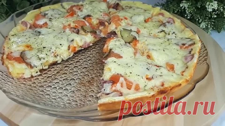 БЫСТРАЯ Пицца БЕЗ дрожжей и БЕЗ замеса теста.
