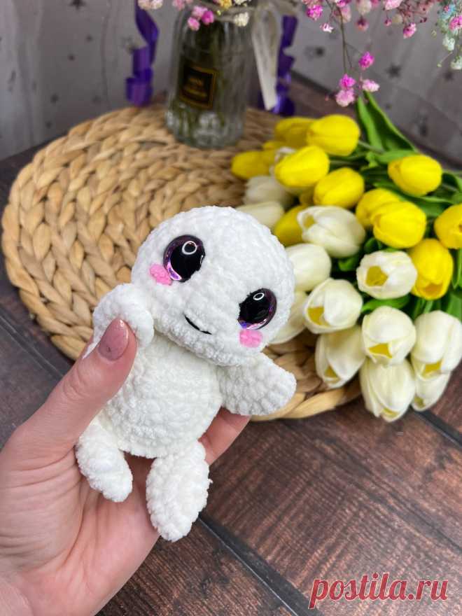 PDF Черепашка крючком. FREE crochet pattern; Аmigurumi toy patterns. Амигуруми схемы и описания на русском. Вязаные игрушки и поделки своими руками #amimore - плюшевая черепаха, маленькая черепашка из плюшевой пряжи, черепашонок.