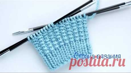 Узоры спицами. Резинка 1х1 со снятыми петлями. Вязание по кругу. Elastic 1x1 with removed loops.