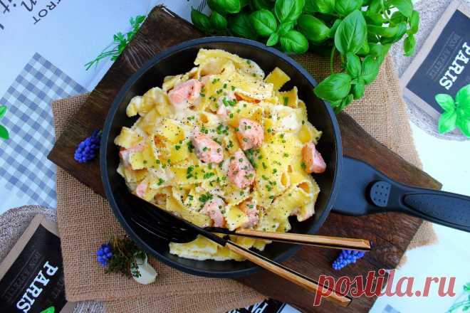 Макароны с красной рыбой в сливочном соусе рецепт с фото пошагово - 1000.menu