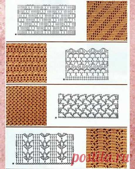 Подборка ажурных узоров крючком со схемами. | Oksana HandMade | Дзен