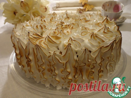 Торт с лимонным кремом и итальянской меренгой