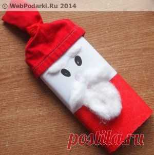 Мастер-класс с  - упаковка к Новому году для шоколадки