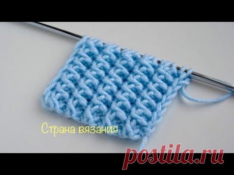 Узоры спицами. Резинка 1х2. Knitting patterns. Elastic band 1x2.