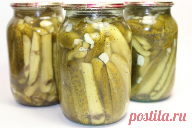 Огурцы в чесночном маринаде (заготовки, консервация)