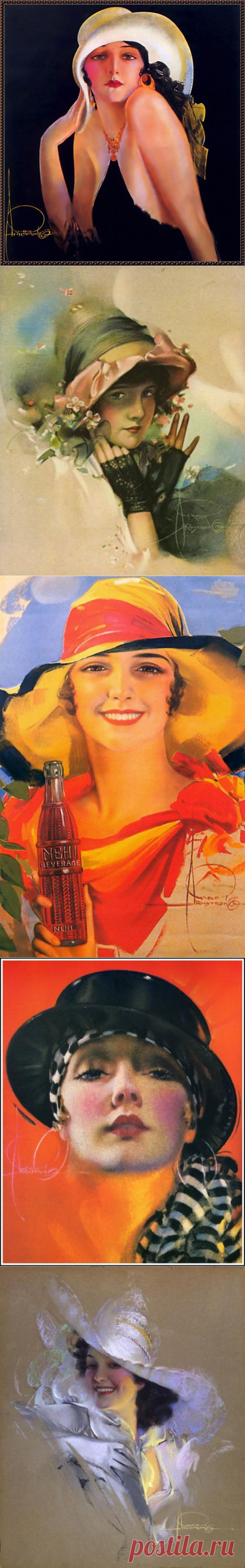 ШЛЯПКИ. Художник Рольф Армстронг (Rolf Armstrong) 1889 - 1960.