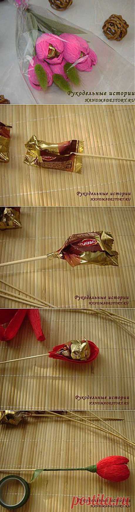 Букет из конфет «Тюльпаны» | Конфетный рай