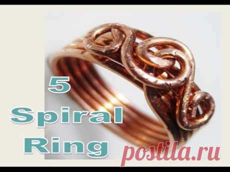 EASY WIRE WRAP -  5 Spiral Ring - Liz Kreate