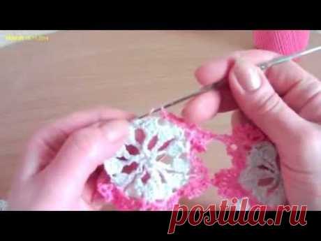 Как соединять мотивы (вязание крючком). How to connect the motifs (crochet).