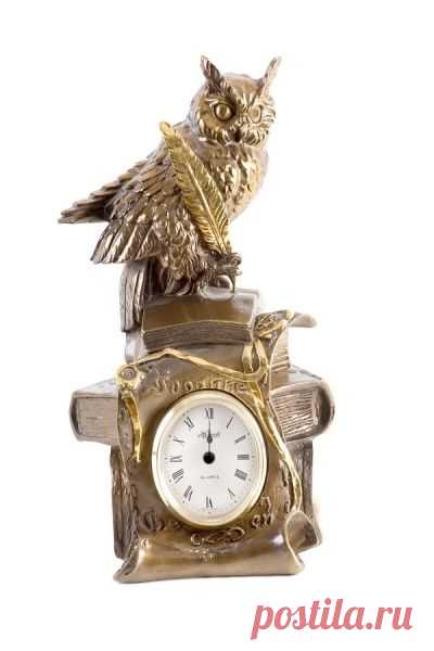 Часы "Ученый филин" из раздела Настольные часы из литьевого мрамора