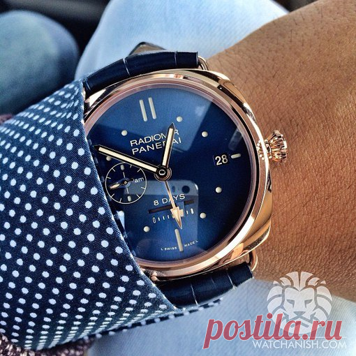 Panerai - Radiomir 8 Days GMT Oro Rosso 

PANERAI - Итальянский бренд, основанный в 1860 году во Флоренции, основателем является Джованни Панераи. В 1935 году компания PANERAI получила заказ от военного министерства, на разработку специальных часов, обладающих абсолютной водостойкостью корпуса и читаемостью показаний даже при отсутствии света. 
Компанией были разработаны часы Radiomir, которые соответствовали потребностям военных и уже в марте 1936 года поступили на 