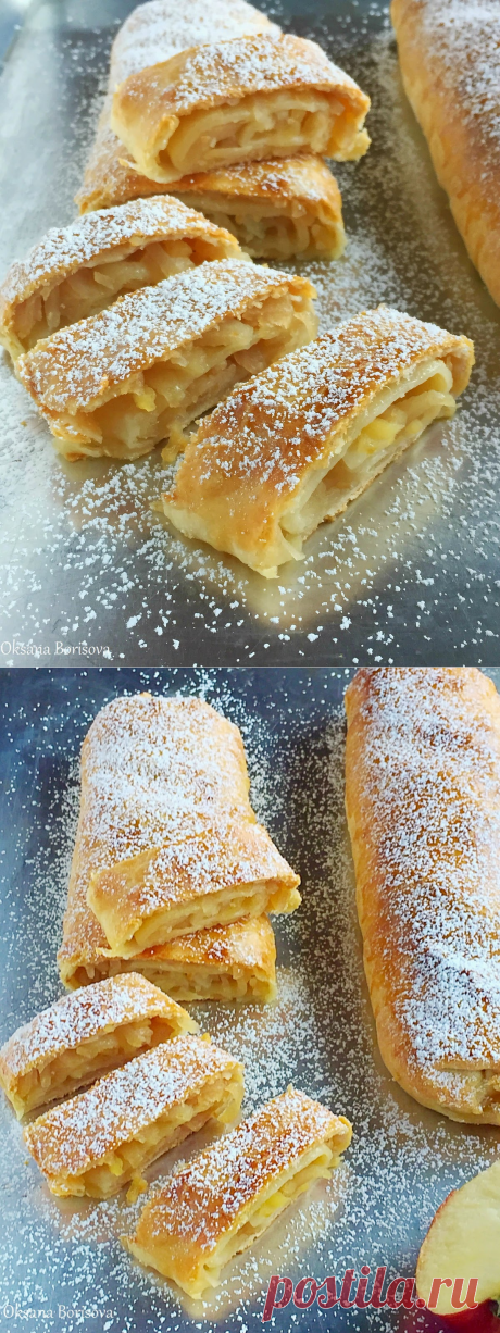 Кулинарные моменты: Творожный рулет с яблоками