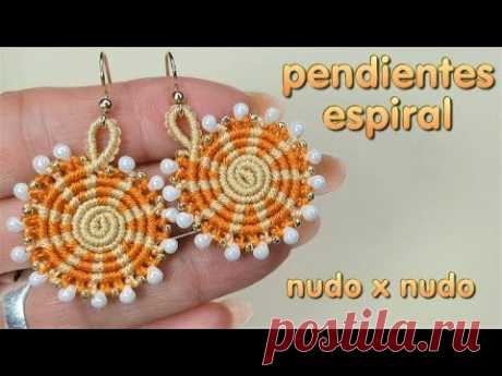 MACRAME l PENDIENTES ESPIRAL - YouTube