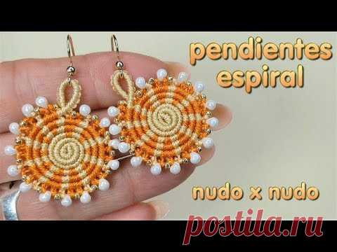 MACRAME l PENDIENTES ESPIRAL - YouTube