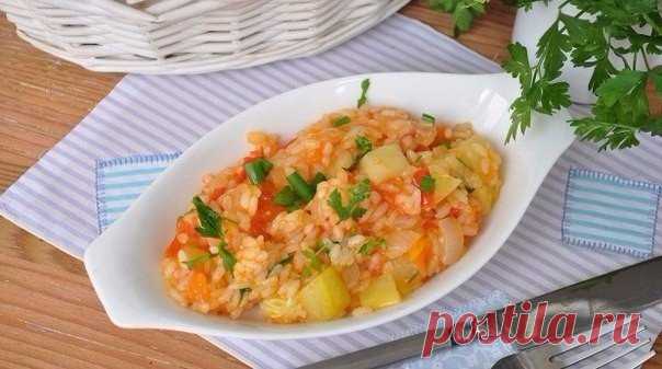 Кабачки с овощами и рисом в мультиварке