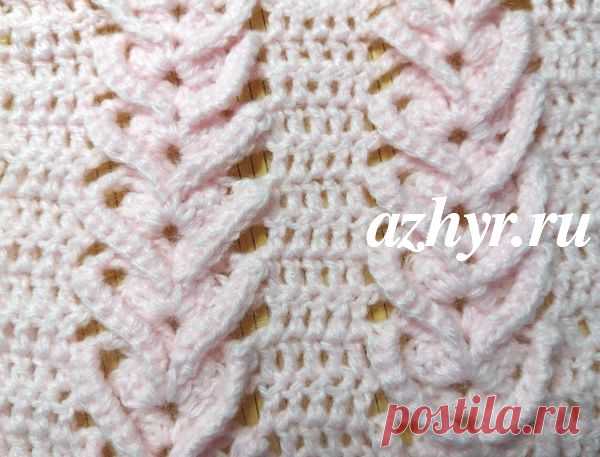 Оригинальный ажурный узор крючком - № 53

Данный узор я нашла на You канале Crochet by Ellej и мне он показался очень интересным. Решила попробовать связать, чтобы посмотреть, как он выглядит в полотне. Не знаю, что можно было бы связать из одежды таким узором, но подушки или плед могут получится очень оригинальными.

Ажурный узор крючком — схема и описание
Рапорт узора — 14 в.п. +5. Схему читайте: нечетные ряды справа налево, четные — слева направо.
1 ряд . 3 в.п подъема,...