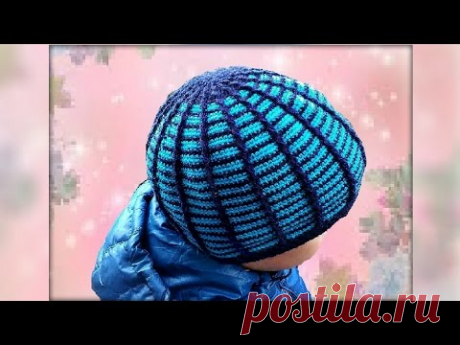 Шапка крючком для начинающих вязальщиц. Crochet hat. Crochet for beginning knitters.