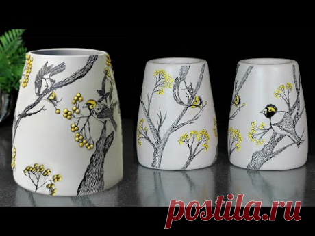 Handmade flower vase Look Like Ceramic flower vase || Cement flower vase - Gypsum flower vase making - YouTube