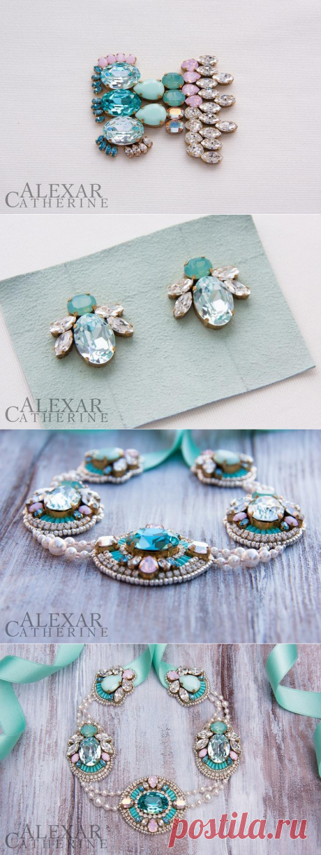 Создаем колье «Бегущая по волнам» с кристаллами и жемчугом Swarovski